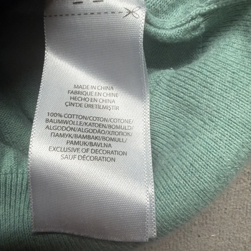Polo Ralph Lauren V‎ Neck Sweater Pima Cotton Green Men's Small Preppy